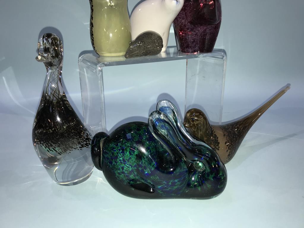 Seven various coloured glass animals - Image 2 of 3