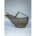 A silver plate wine basket