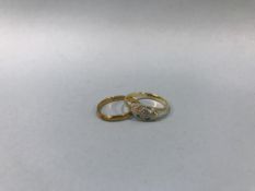 Two 18ct gold rings, weight 4.1g