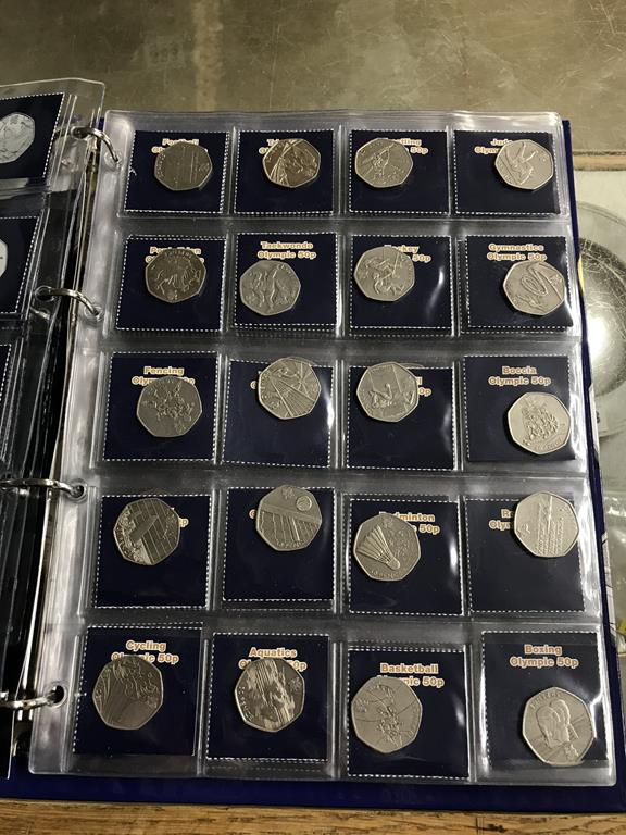 Two boxes of coins, to include eight Change Checker files of various coins, including collectors £ - Image 39 of 106