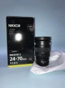 A Nikkor Z 24-70mm lens, SOLD AS SEEN