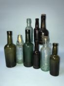 A collection of old glass bottles