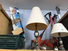 Garden tools, lamps and a battery charger