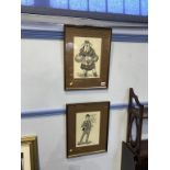 Two Robert Olley prints, 'Cushy Butterfield' and 'Geordie Ridley', 28 x 18cm