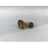 Two 9ct gold costume rings, weight 11.9g