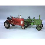 Two metalwork model tractors
