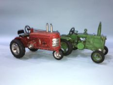Two metalwork model tractors