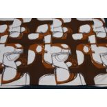 A piece of fabric, Francis Price screen print, "Congleton", 120cm wide x 1m 66cm long
