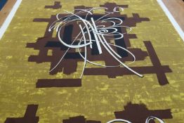 A roll of screen painted furnishing fabric, 