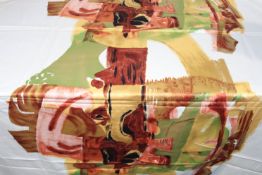 A piece of David Whitehead Guaranteed Fabric "Clare" by George Campbell, 122cm wide x 144cm long