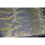 A piece of sateen finish fabric, Edinburgh Weavers, "Acanthus", in green, 126cm wide x 134cm long