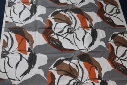 A piece of fabric, "White Flower" designed by Hilda Durkin for Rosebank, 123cm wide x 2m long
