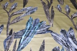 A roll of fabric, Edinburgh Weavers, the sage green ground with foliage design, 123cm wide x 4m 37cm