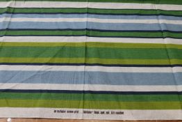 A piece of screen printed fabric 