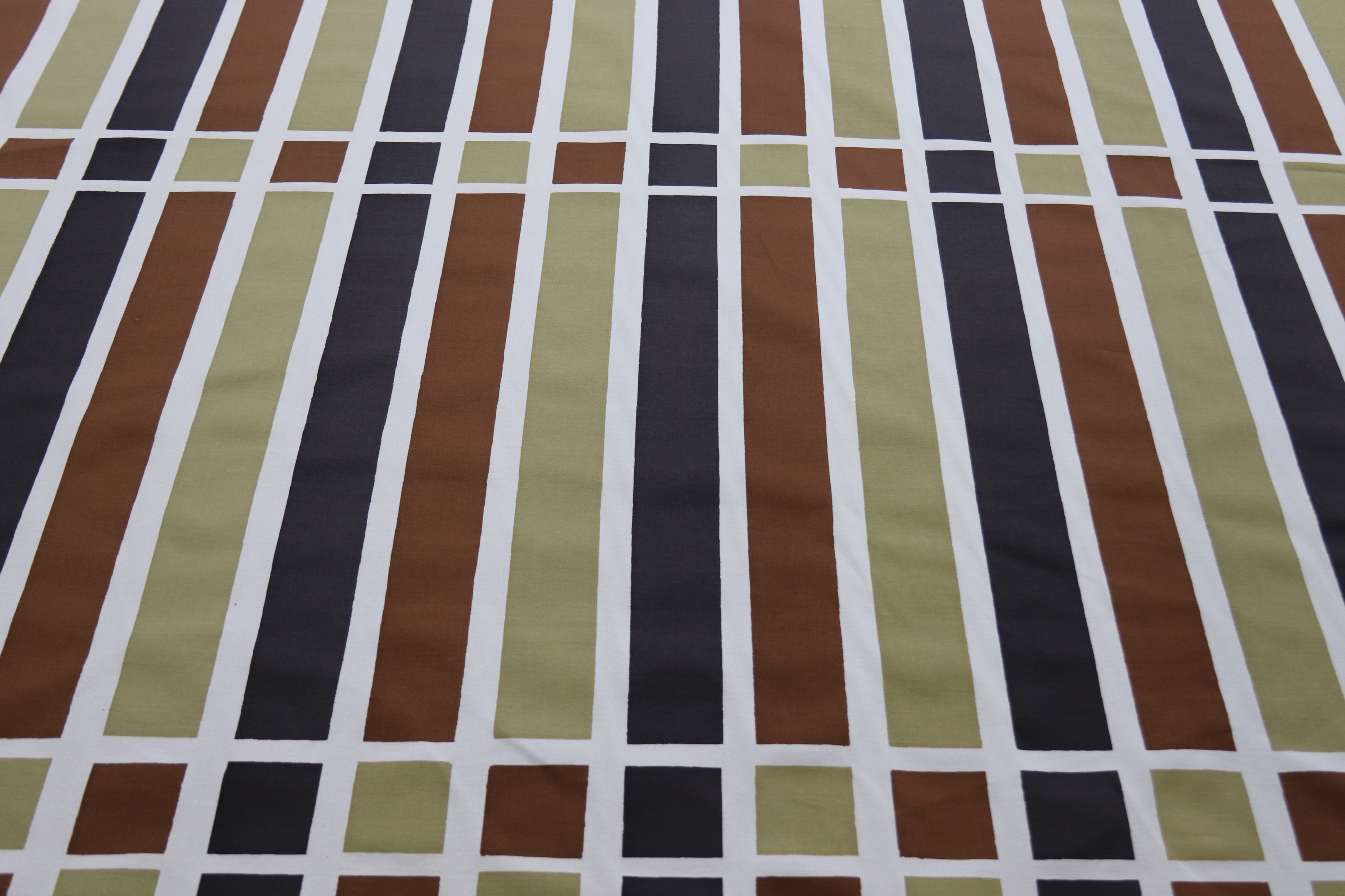 Two pieces of A Time Present Fabric "Venetian Stripe" designed by Shirley Craven, 1959, for Hull