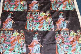 A piece of screen print fabric, "Meistersingers" for Sanderson, 125cm wide x 279cm long