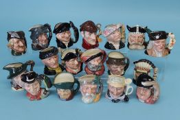 Eighteen medium size Royal Doulton various character jugs (18), no boxes