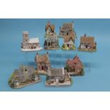 Ten Lilliput Lane Cottages, two 'Game Keepers Cottage', 'Witham Delph', 'Aber ford Castle', '
