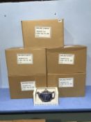 Five boxes, each containing six new Maling Chintz teapots