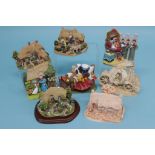 Eight Lilliput Lane cottages, 'Cinderella', 'Milkwood', 'Old King Cole', 'The Enchanted Garden', '