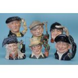 Six large various Royal Doulton character jugs (6), no boxes