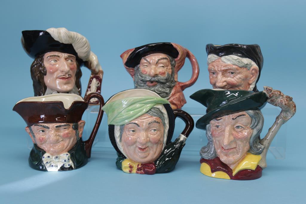 Six large various Royal Doulton character jugs (6), no boxes