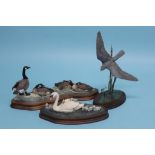 Three Border Fine Arts Groups, 'Canada Geese' (with packing box), 'Swan and Cygnets' (boxed) and '