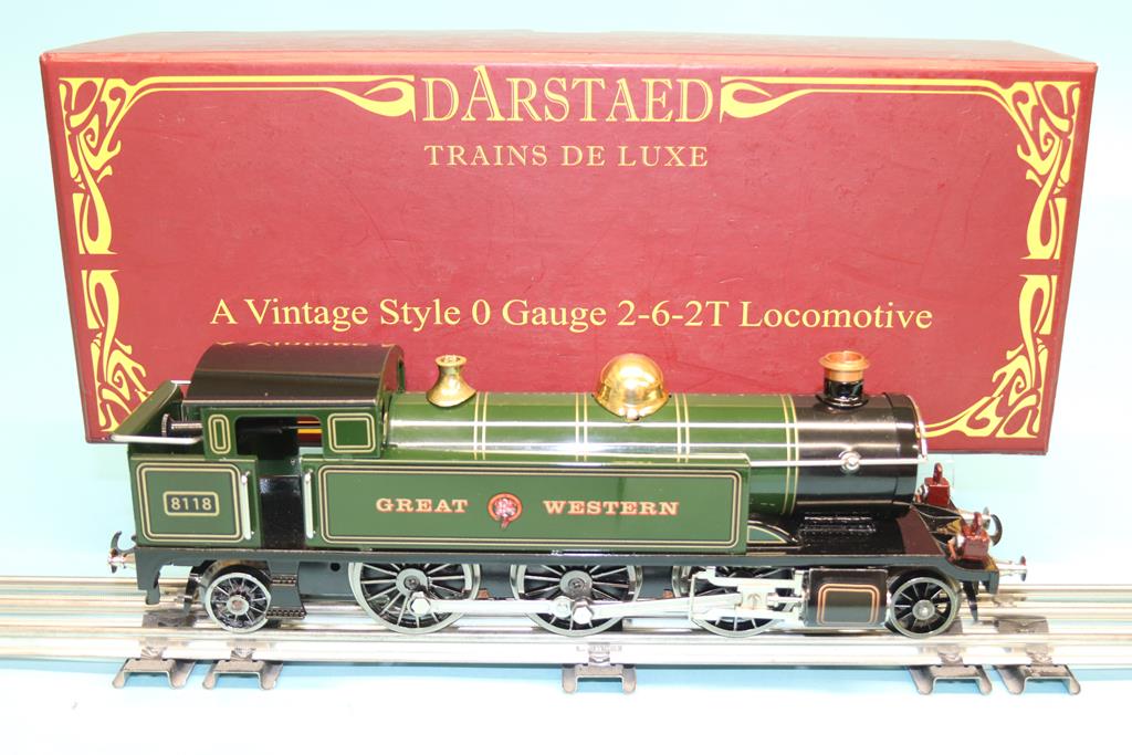 A boxed Darstaed '0' gauge Great Western 2-6-2T, number 8118, locomotive