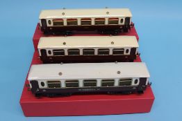 Five boxed Hornby series '0' gauge, number 2, Pullman coaches