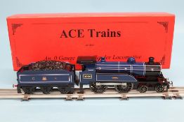 A boxed Ace Trains '0' gauge CR 4-4-0 blue, number 2006, (Celebration Class) locomotive and tender
