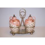 Pair of Victorian vinaigrettes plated stand
