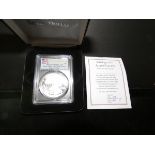 Proof American eagle silver dollar with coa