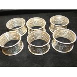 6 Silver napkin rings