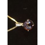 9ct Gold chain & pendant , pendant set with 2 diam