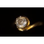9ct Gold ring set with clear stone