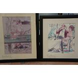 Mark Huskinson framed signed prints 'In off the pi