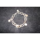 Silver bracelet with hearts Weight 27g