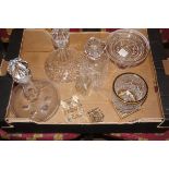 3 decanters & other glass ware
