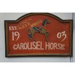 Carousel horse fine ales & spirts reproduction sig