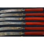 Boxed silver ring knife set