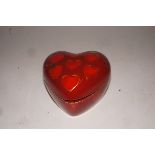 Anita Harris heart shaped trinket box signed in go