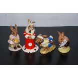 4x Bunnkykins figures - Jogging, Tom, judge & help