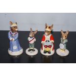 4x Bunnykins figures - King John, Queen Sophie, Pr