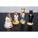 4x Bunnkykins figures - Home Run, Bedtime, Police