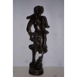 Bronze figure of lady Height 38 cm