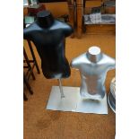 2x Shop manikins on metal base