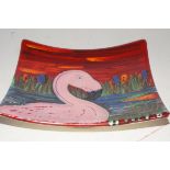 Anita Harris flamingo dish signed in gold