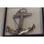 Silver anchor brooch