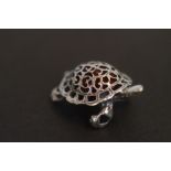 Silver tortoise pin cushion