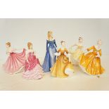 6 Royal Doulton pretty ladies figures